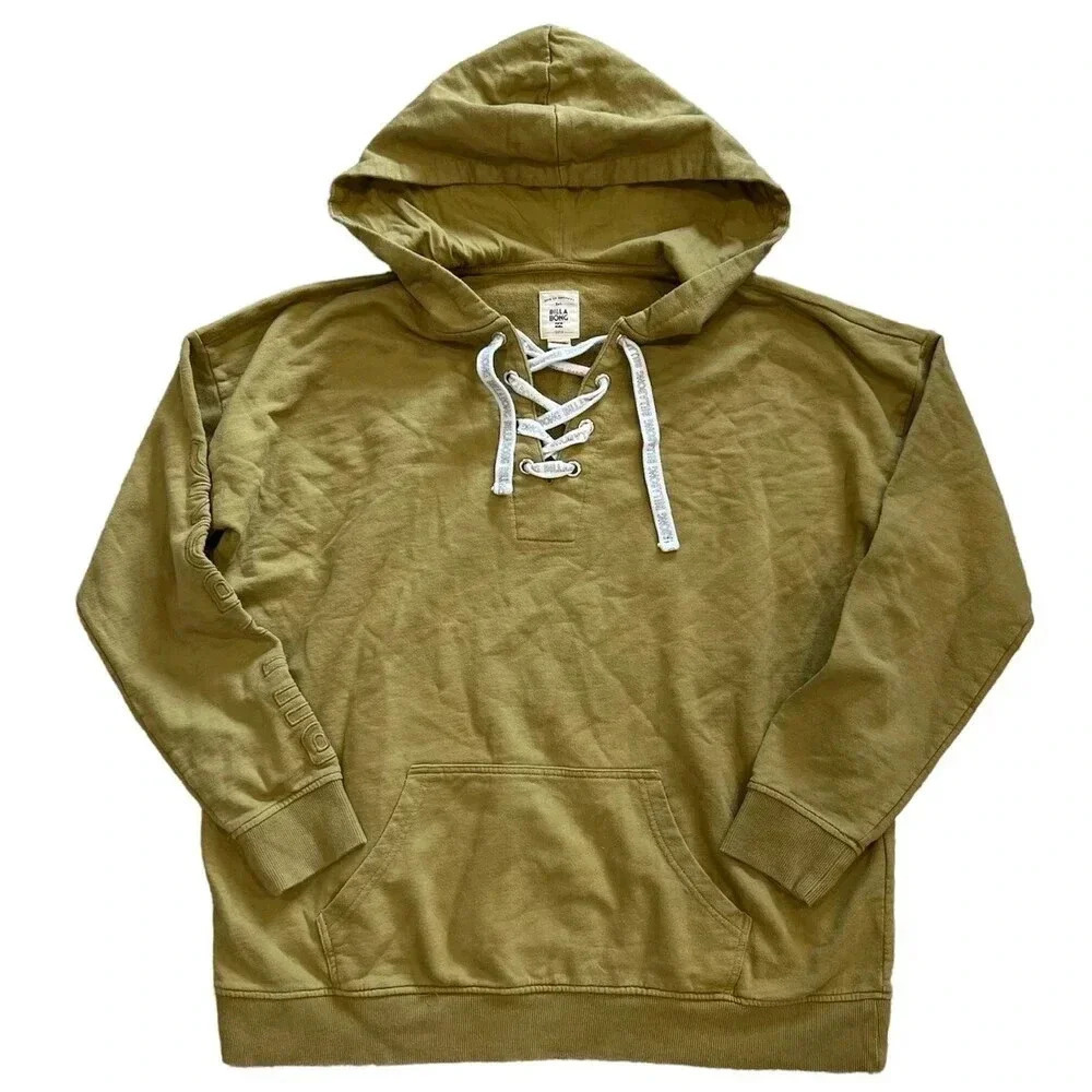 Billabong Brown Lace Up Logo Hoodie 10
